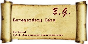 Beregszászy Géza névjegykártya