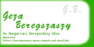 geza beregszaszy business card