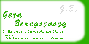geza beregszaszy business card